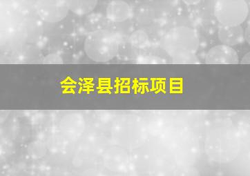 会泽县招标项目