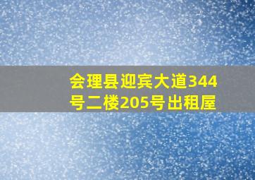 会理县迎宾大道344号二楼205号出租屋