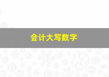 会计大写数字