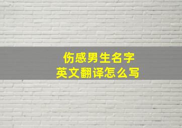 伤感男生名字英文翻译怎么写