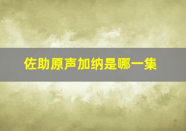 佐助原声加纳是哪一集