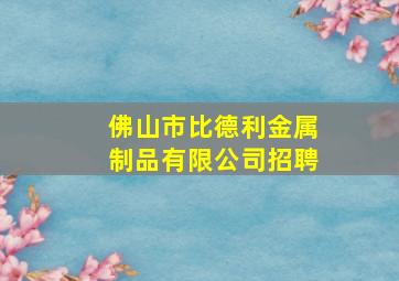 佛山市比德利金属制品有限公司招聘