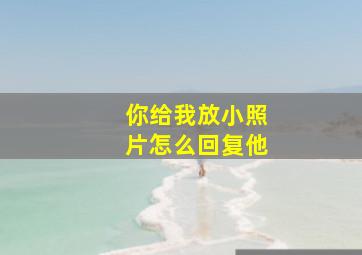 你给我放小照片怎么回复他