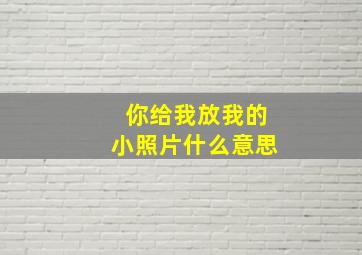 你给我放我的小照片什么意思