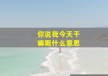 你说我今天干嘛呢什么意思