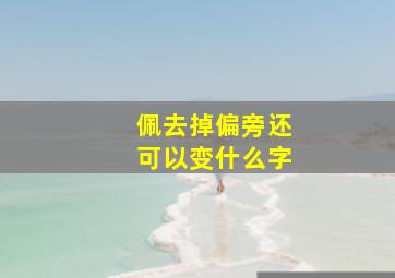 佩去掉偏旁还可以变什么字