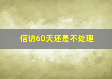 信访60天还是不处理