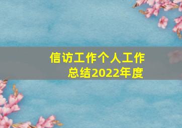 信访工作个人工作总结2022年度