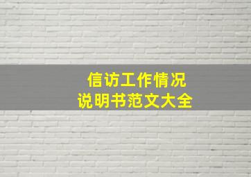 信访工作情况说明书范文大全