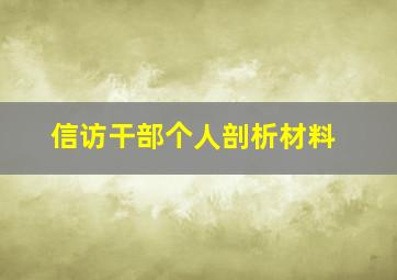 信访干部个人剖析材料