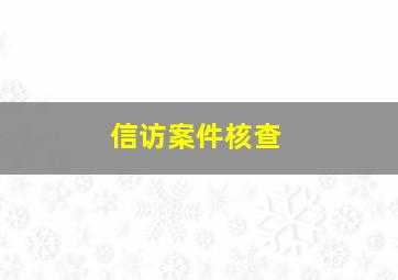 信访案件核查