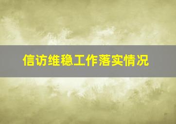 信访维稳工作落实情况