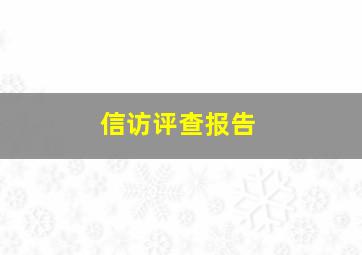 信访评查报告