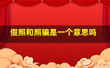 假照和照骗是一个意思吗