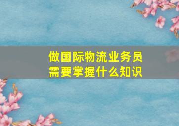 做国际物流业务员需要掌握什么知识