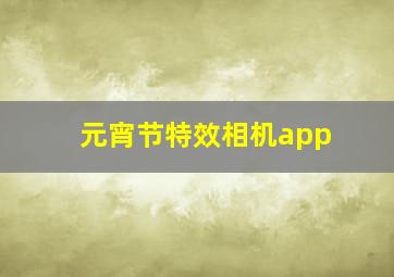 元宵节特效相机app