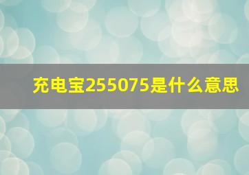 充电宝255075是什么意思