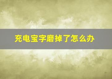 充电宝字磨掉了怎么办