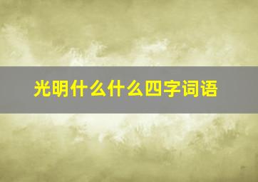 光明什么什么四字词语