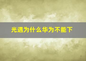 光遇为什么华为不能下