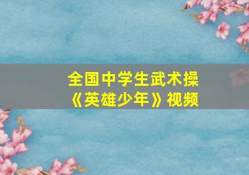 全国中学生武术操《英雄少年》视频