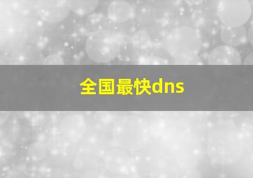 全国最快dns