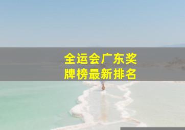 全运会广东奖牌榜最新排名