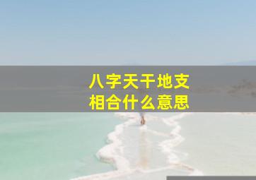 八字天干地支相合什么意思