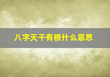 八字天干有根什么意思