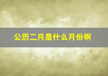 公历二月是什么月份啊