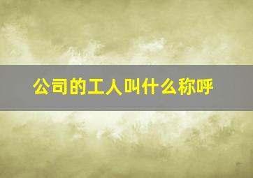 公司的工人叫什么称呼