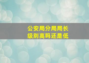 公安局分局局长级别高吗还是低