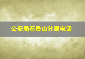 公安局石景山分局电话