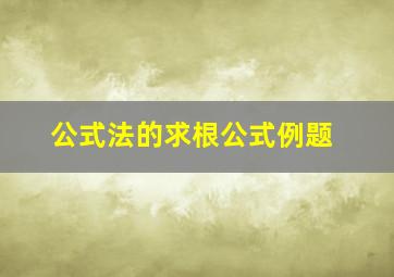 公式法的求根公式例题