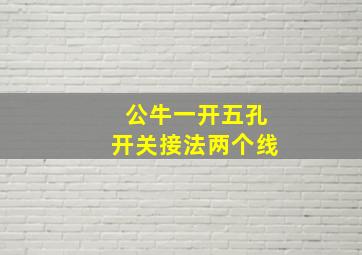 公牛一开五孔开关接法两个线