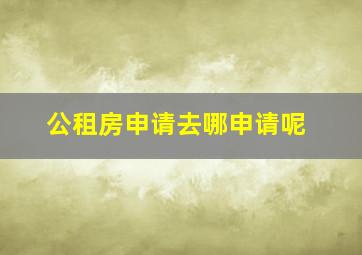 公租房申请去哪申请呢