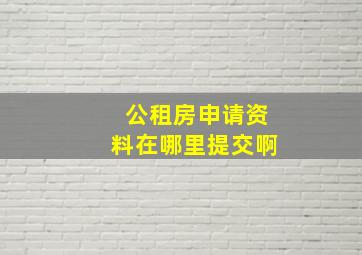 公租房申请资料在哪里提交啊