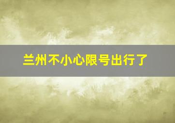 兰州不小心限号出行了