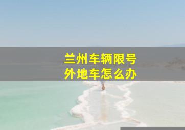 兰州车辆限号外地车怎么办