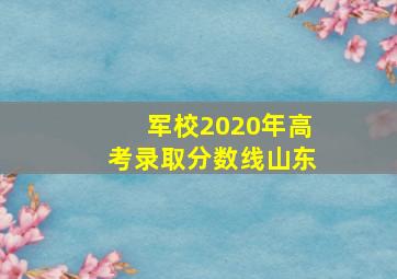 军校2020年高考录取分数线山东