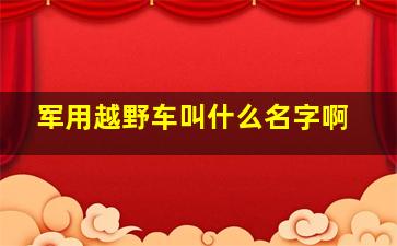 军用越野车叫什么名字啊