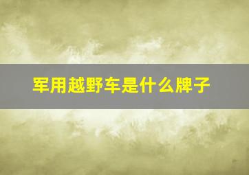 军用越野车是什么牌子