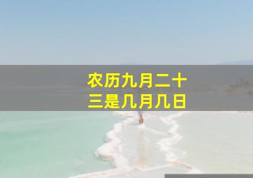 农历九月二十三是几月几日