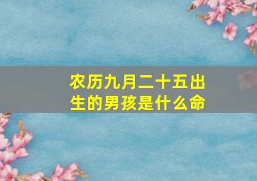 农历九月二十五出生的男孩是什么命