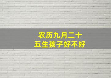 农历九月二十五生孩子好不好