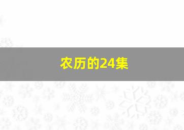 农历的24集