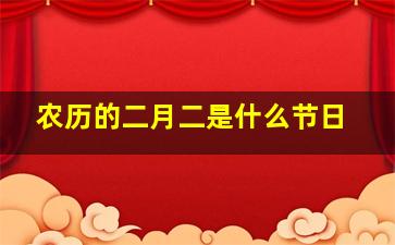 农历的二月二是什么节日