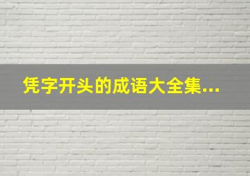 凭字开头的成语大全集...