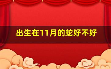 出生在11月的蛇好不好