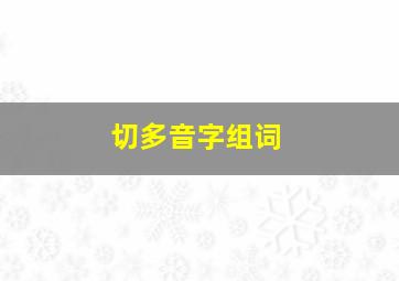 切多音字组词